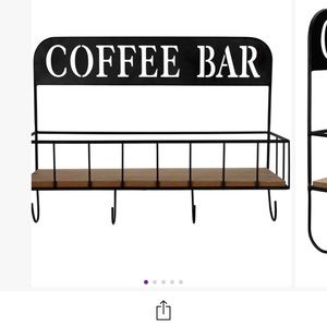 Stratton home coffee bar with hooks. New!
